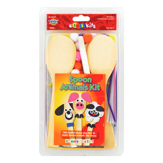 Animal Fun Spoons Mega Craft Kit ( Makes 5 Animals )