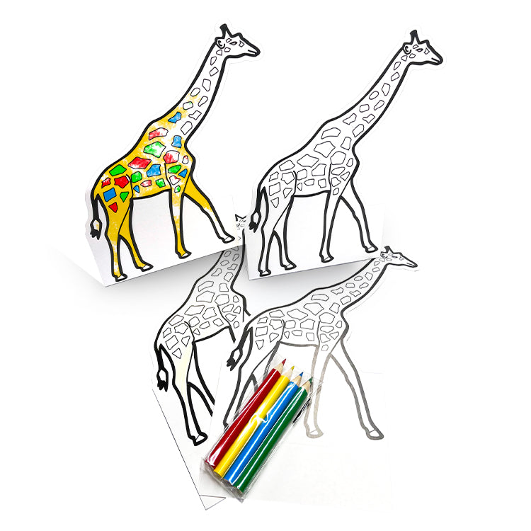 Large Giraffe Poseable Colouring Figures Set