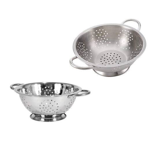 SQ Pro Colander Sieve Strainer Twin Handle Stainless Steel Kitchen Drainer 28cm 0585/3231A