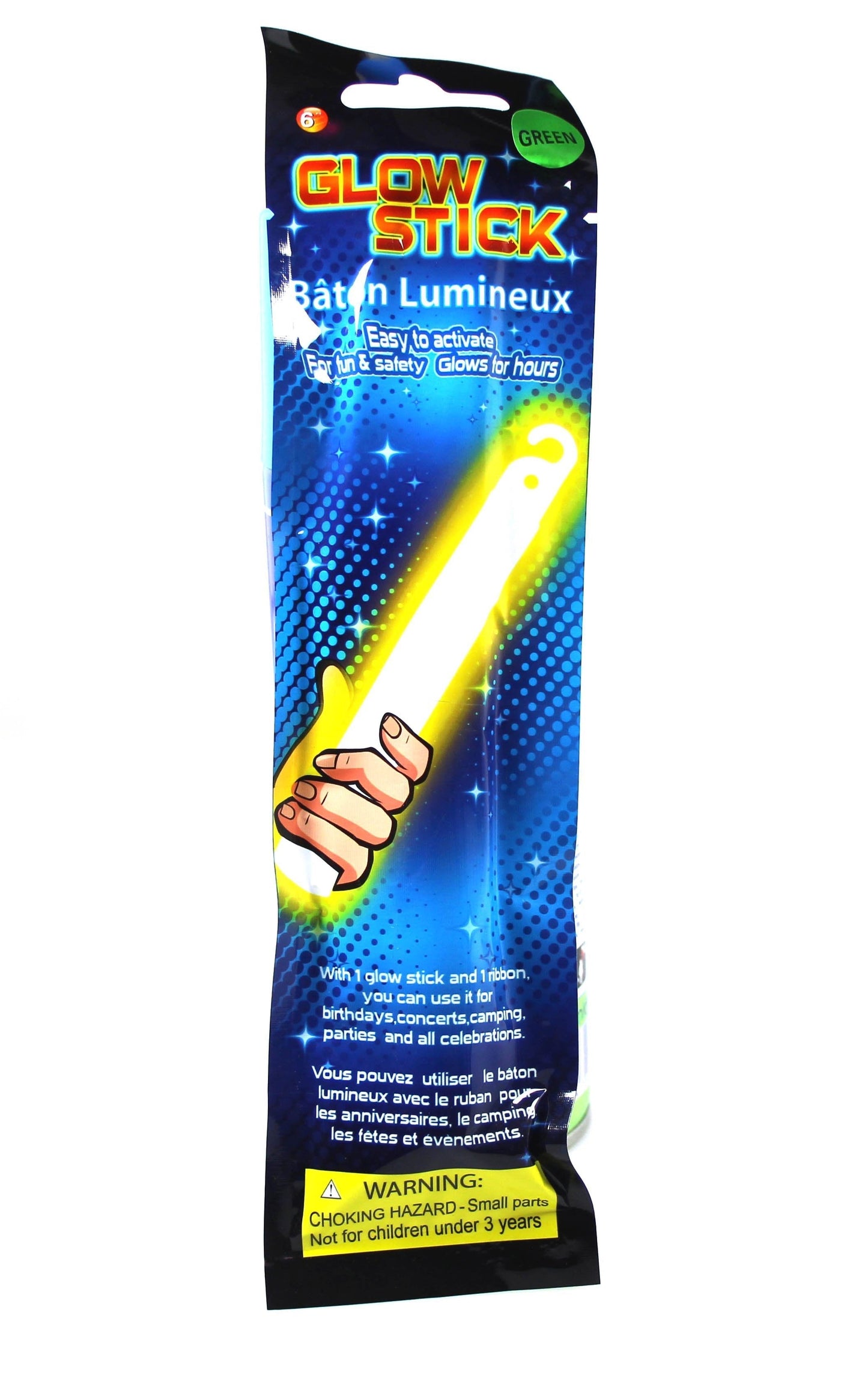 Glow In the Dark Neon Glow Stick 6" Assorted Colours 5262