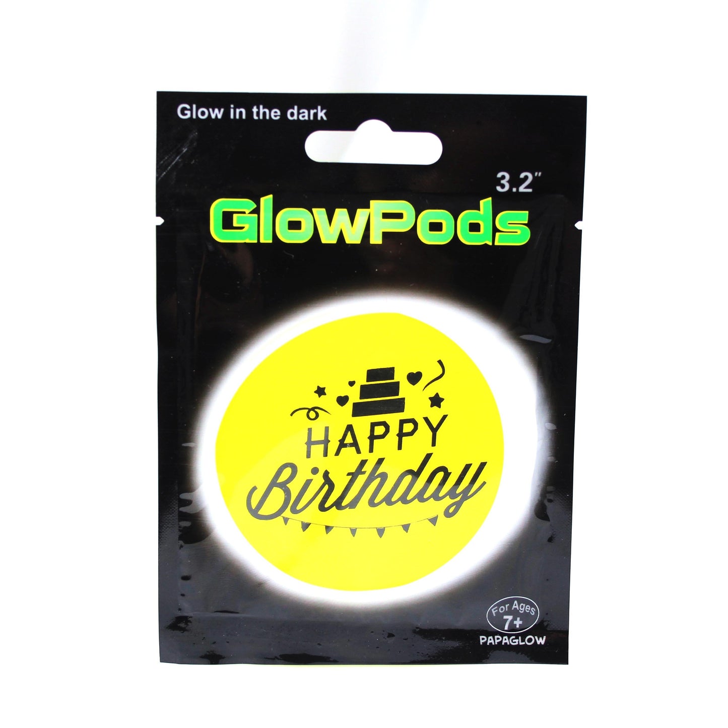Glow In The Dark Round Sticker Glow Pod 3.2" Assorted Designs 5265