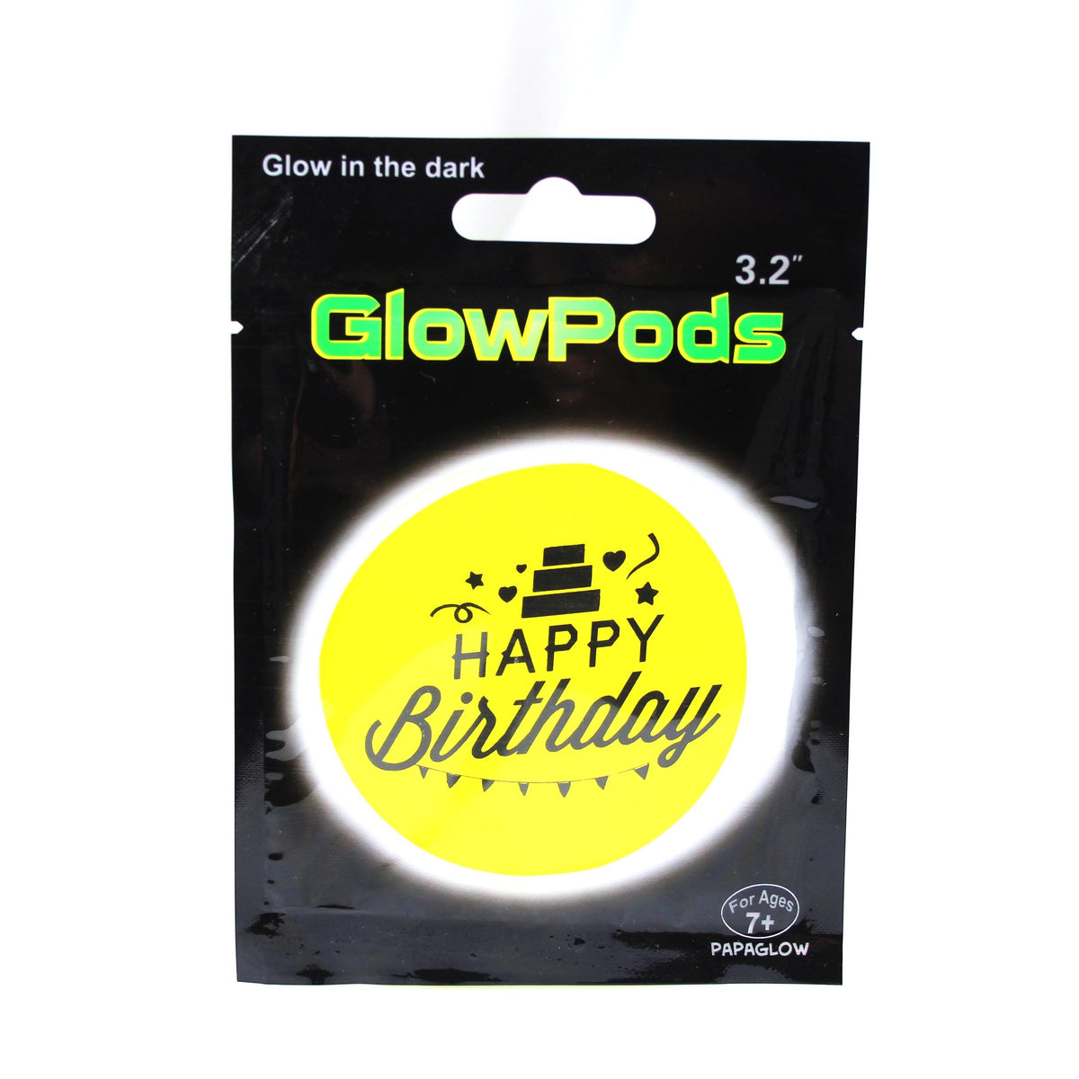 Glow In The Dark Round Sticker Glow Pod 3.2" Assorted Designs