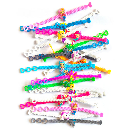 Novelty Themed Stretchy Bracelets x 72 ( BULK BUY )