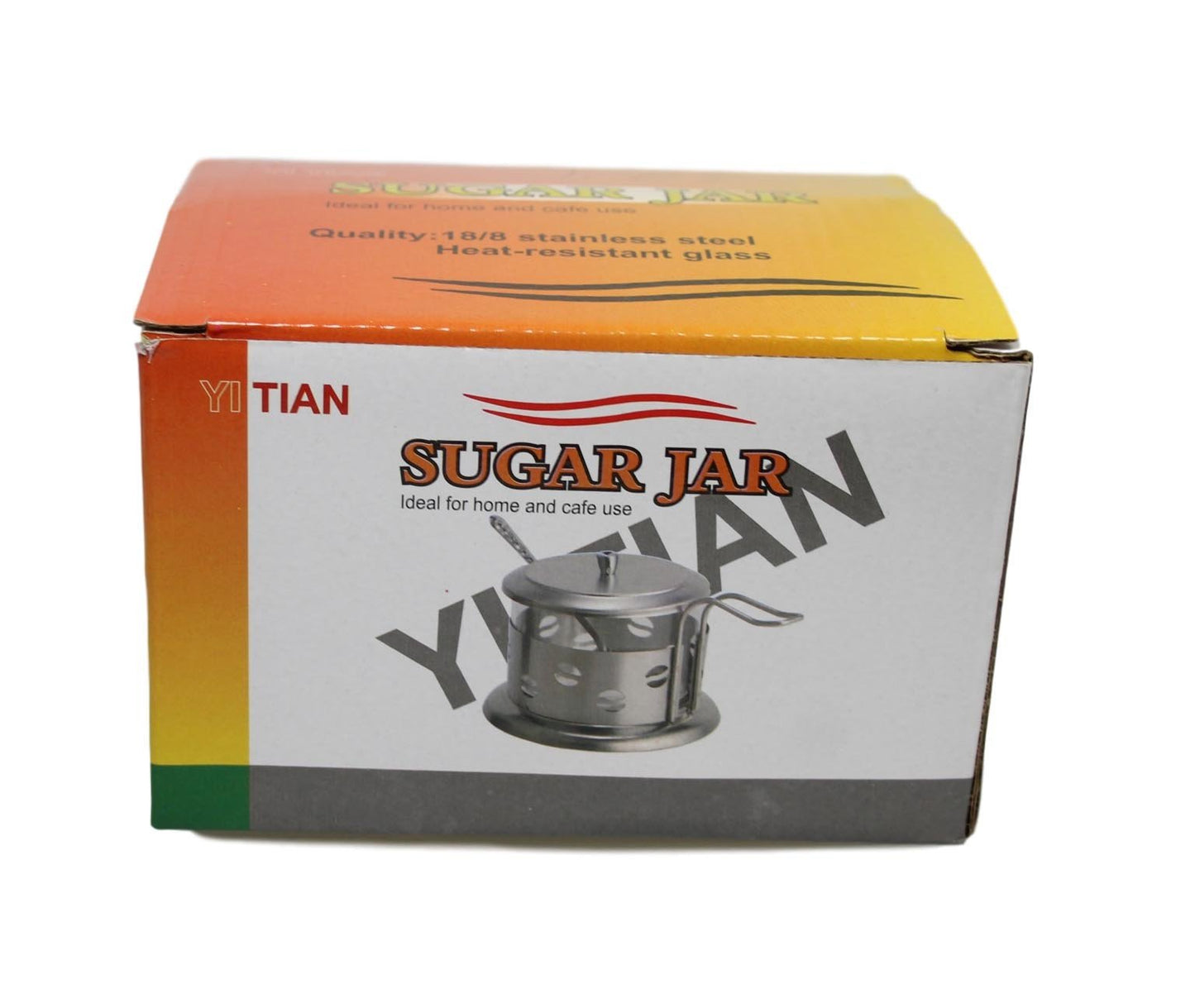 Steel and Glass Sugar Spice Seasoning Storage Jar 9 x 8 cm 5430