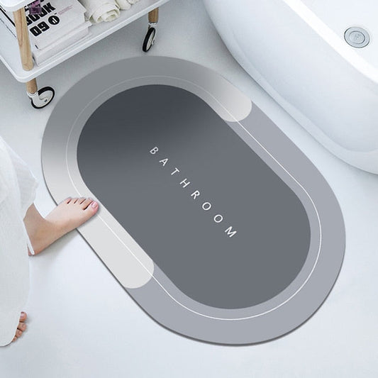 Bathroom Absorbent Bath Mat Long Oval Assorted Designs And Colours