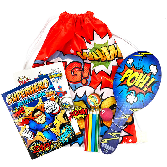 Superhero Bumper Busy Drawstring Bag Set