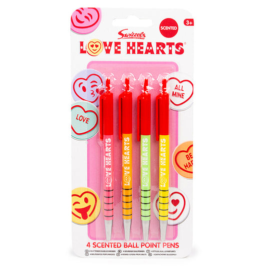 Swizzels Love Hearts Scented Ball Pens x 4