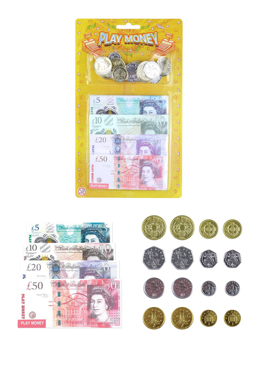 Kids Fake Play Money Notes & Pound Coins Educational Fun Budgeting T09378 A