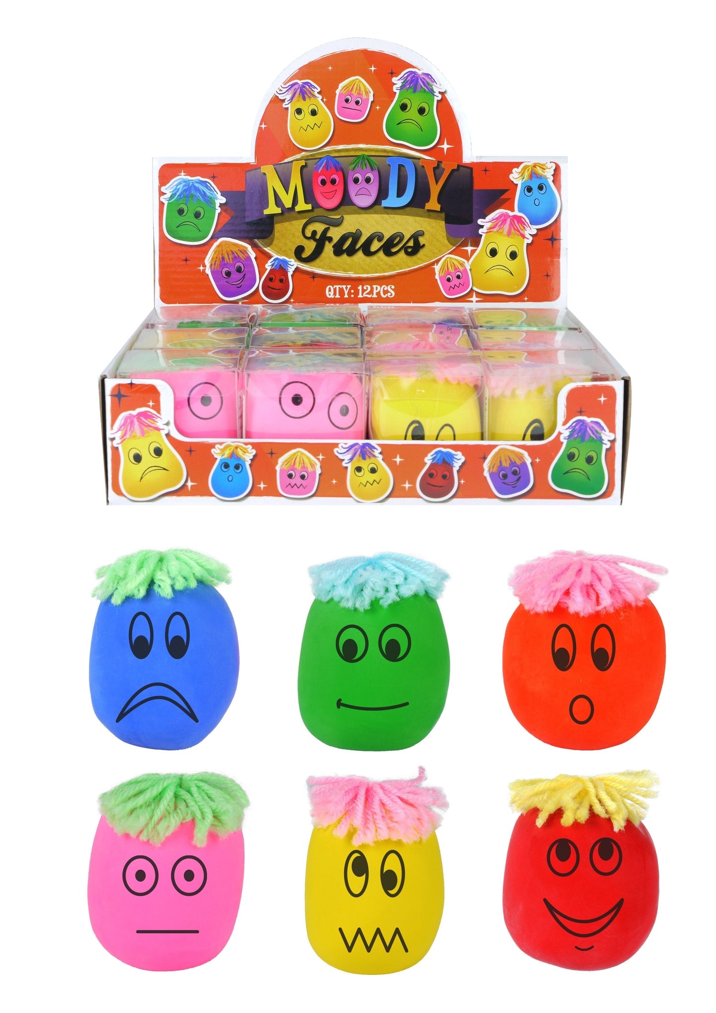 Moody Squeeze Stretch Funny Smiley Face Stress Squishy Balls T29117