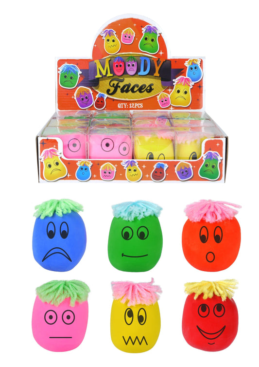 Moody Squeeze Stretch Funny Smiley Face Stress Squishy Balls T29117