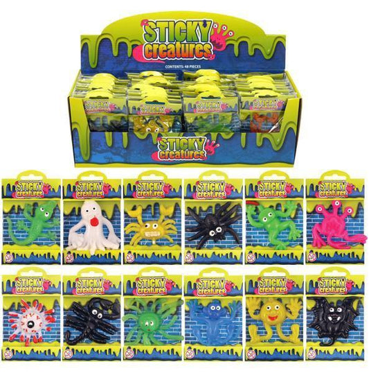 Children's Sticky Creatures Splatter Toys 9-11cm Assorted Designs T51119