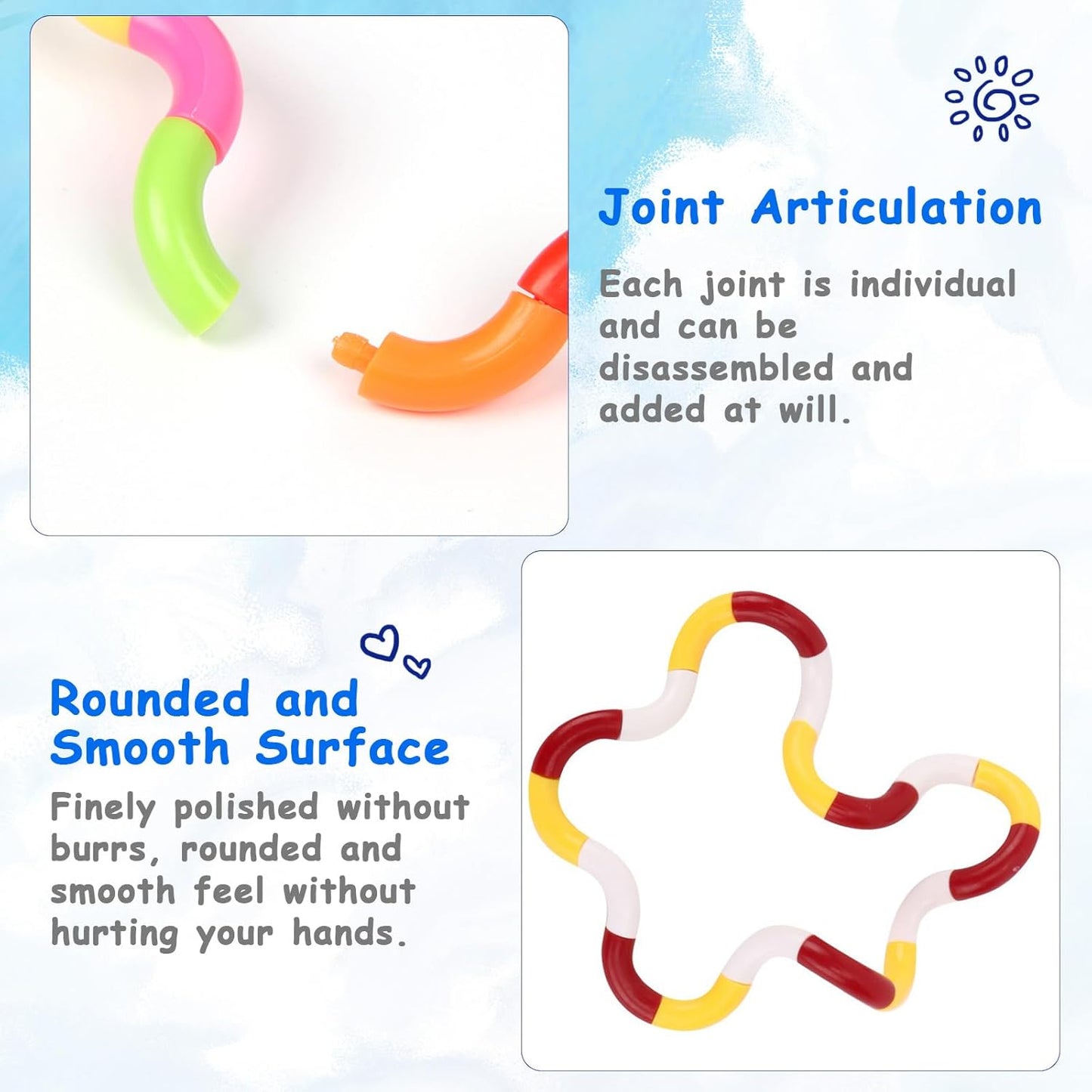 Tangle Fidget Toy - 12 Piece Assorted Colour