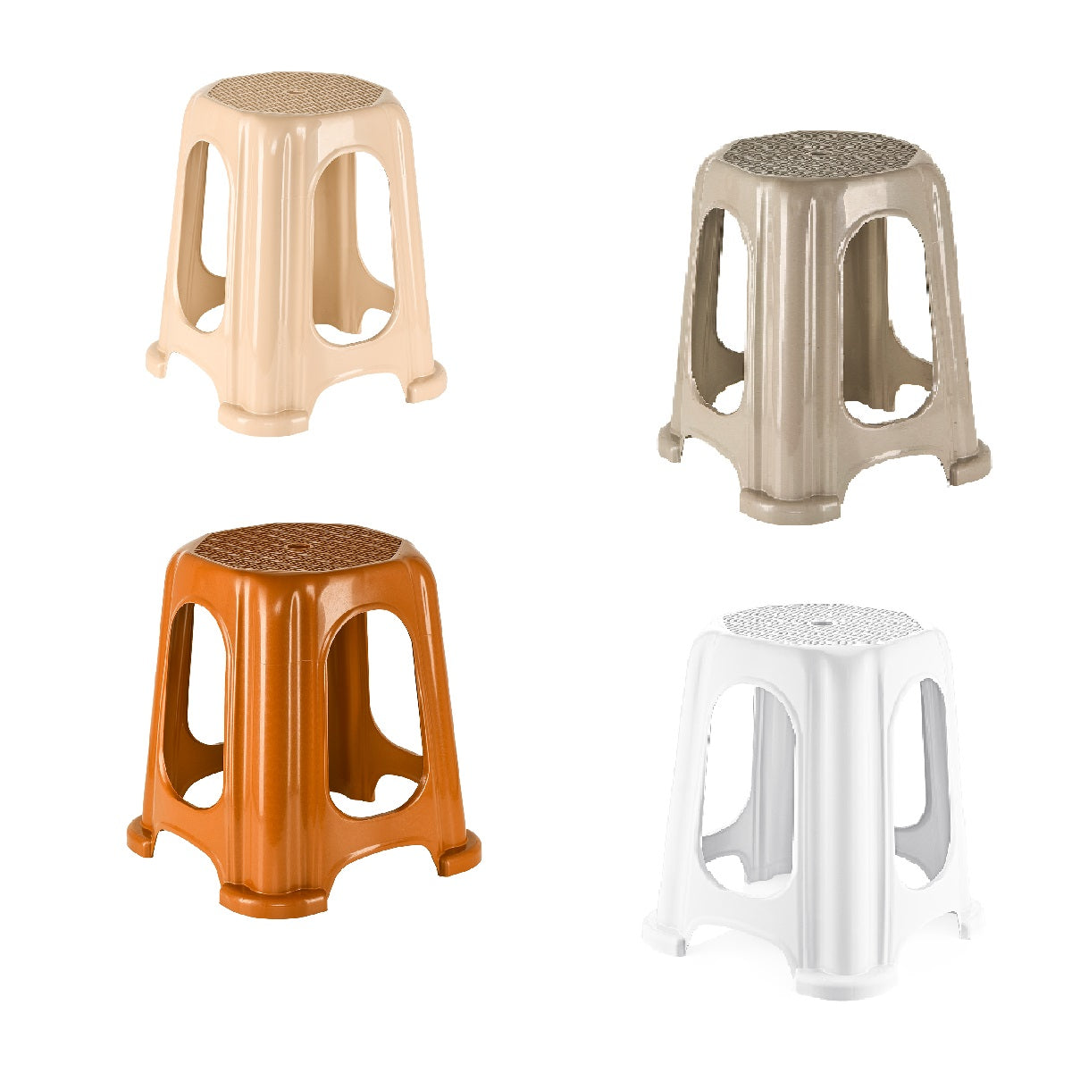 Stool Rattan Plastic Assorted Colours 45 x 38 x 38cm TB275