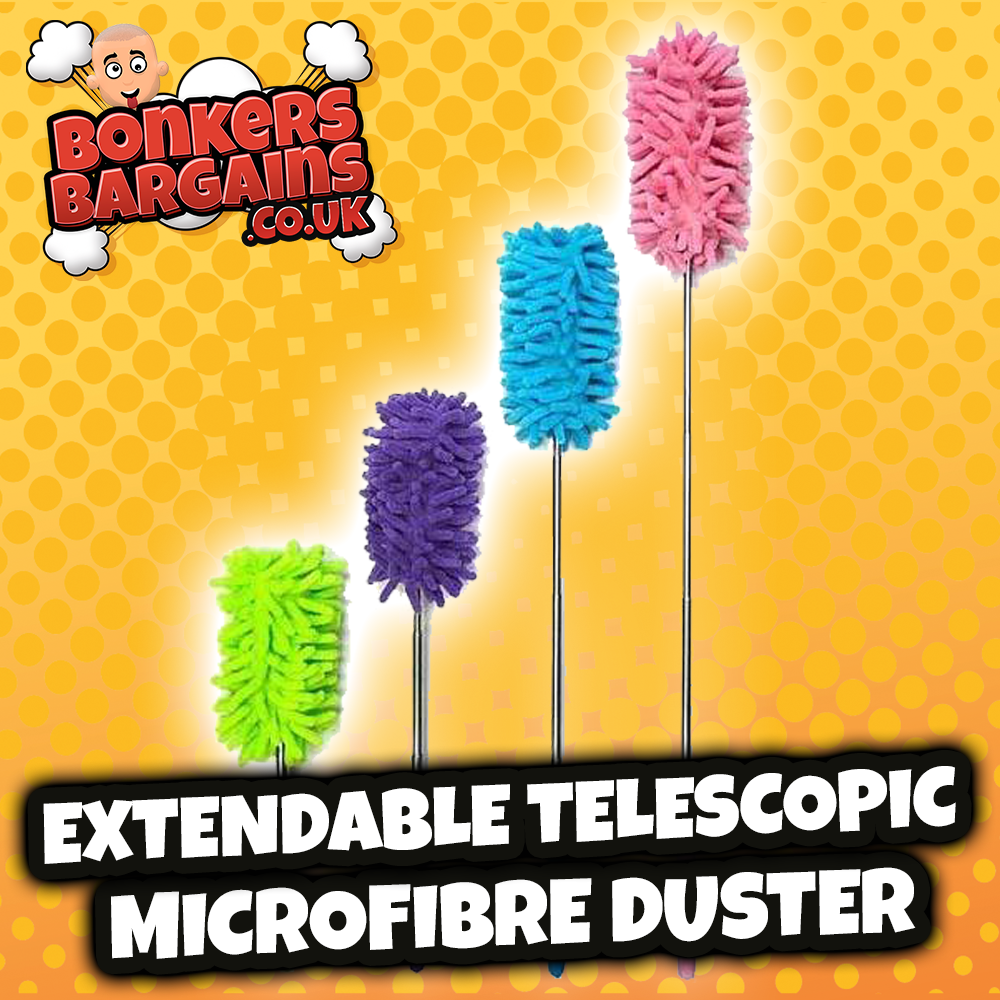 Extendable Telescopic Microfibre Cleaning Duster 25-75cm Assorted Colours 4534 (Parcel Rate)