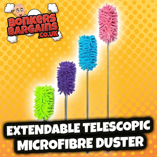 Extendable Telescopic Microfibre Cleaning Duster 25-75cm Assorted Colours 4534 (Parcel Rate)