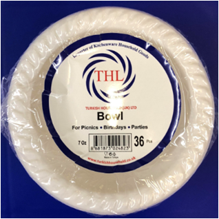 Disposable White Plastic Bowl 10 cm Pack of 36 THL2482 A