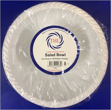 Reusable White Plastic Salad Bowls 22 x 9cm  Pack of 8 THL2507