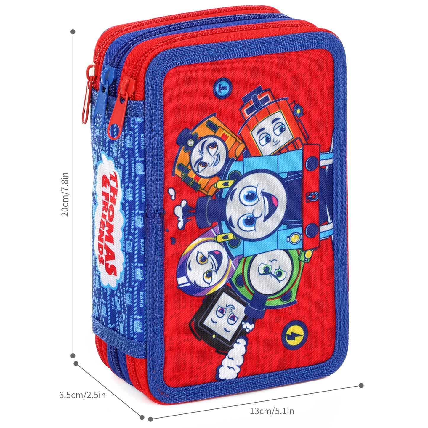 Thomas The Tank Engine and Friends Style Jumbo Pencil Case & Stationery Set with 3 Zip Divider