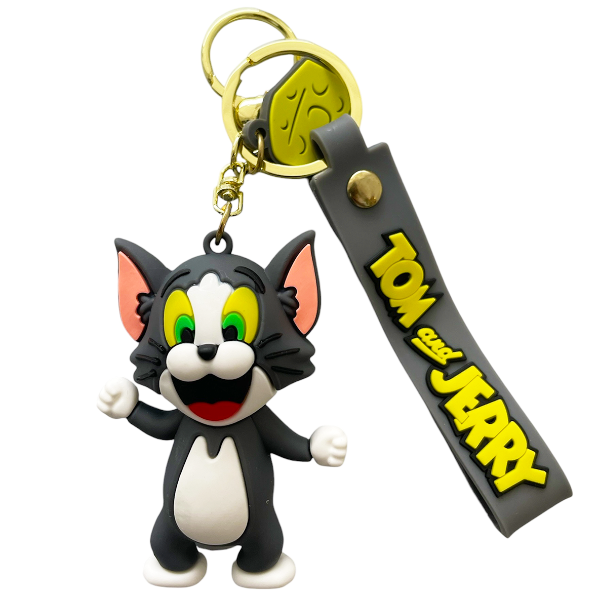 Tom & Jerry 3D Silicone Keychain Keyring Pendant - Tom