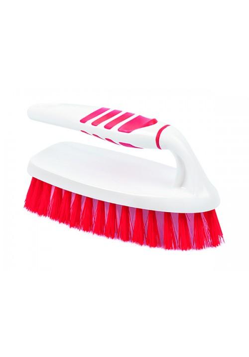 TTZ Softon Household Cleaning Brush with Handle Assorted Colours TP334