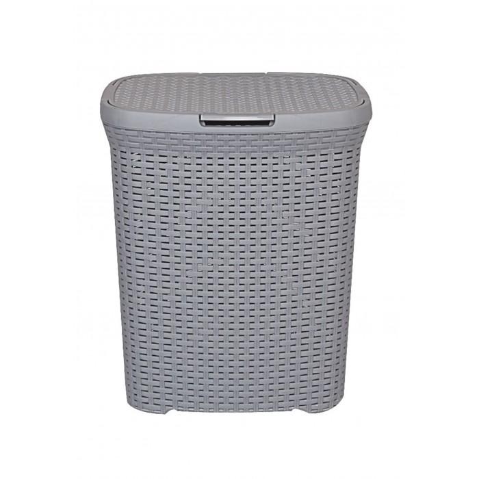 Rattan Style Laundry Basket Plastic 50 Litre Assorted Colours TP9014