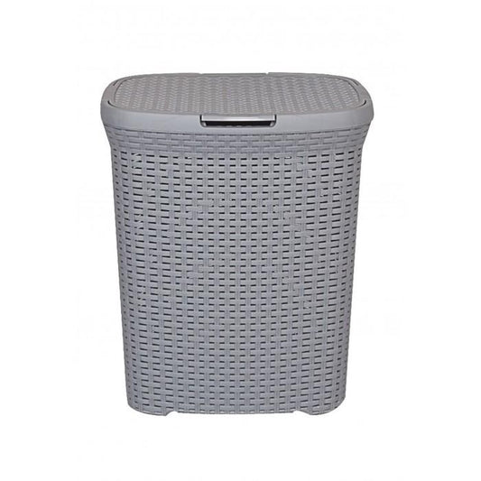 Rattan Style Laundry Basket Plastic 50 Litre Assorted Colours TP9014