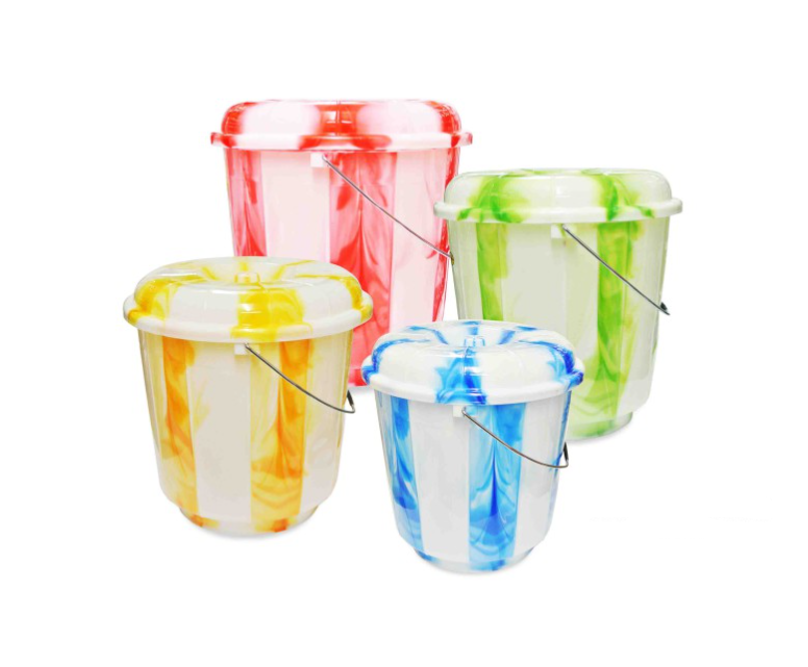 18 Litre Tie Dye Design Plastic Bucket with Lid Assorted Colours TS60992
