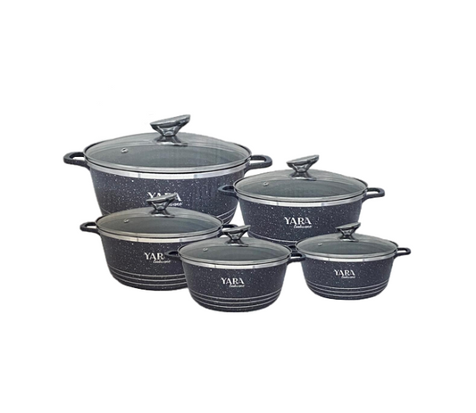 Yara Diecast Pan Set Of 5 Grey