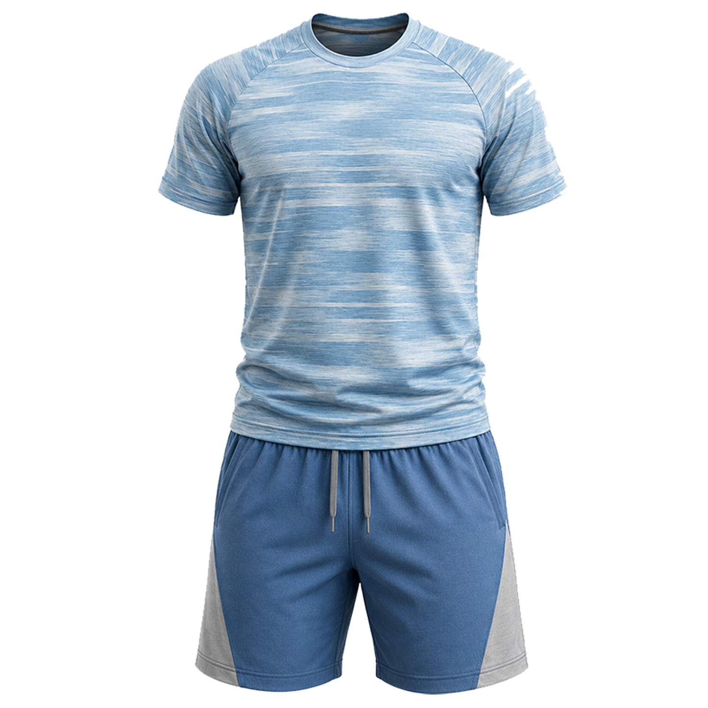 Mens Activewear T-Shirt and Shorts Set - Casual Two Piece Summer Co-Ord Outfit Gym Sportswear Activewear Lightweight Breathable Holiday Summer Set