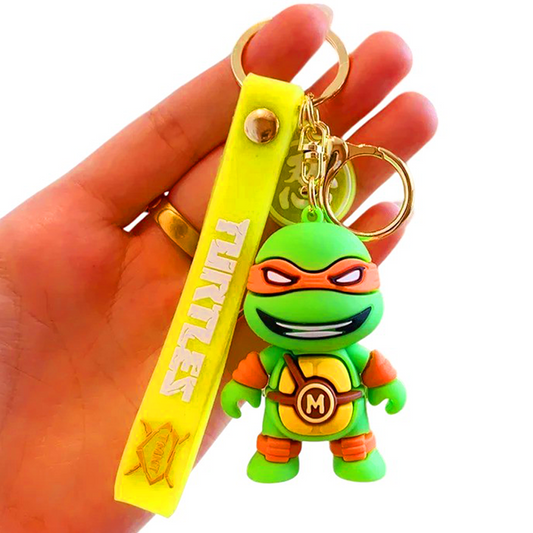 Teenage Mutant Ninja Turtles 3D Silicone Keychain Keyring Pendant - Michelangelo