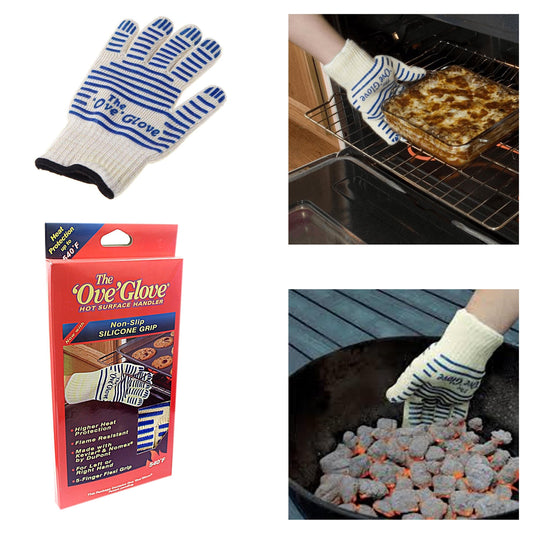 The 'Ove' Glove Heavy Duty Oven Glove Non – Slip Silicone Grip Washable Large