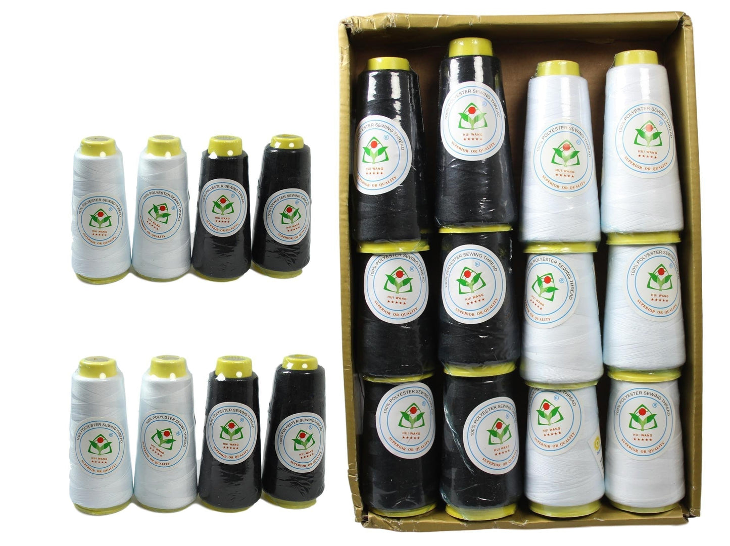 Polyester Sewing Thread Black / White 5243