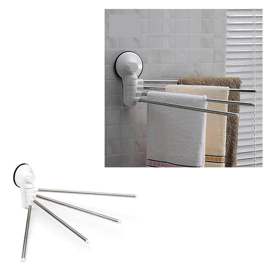 Adjustable Suction Cup Stainless Steel Bathroom Towel Bar 0838