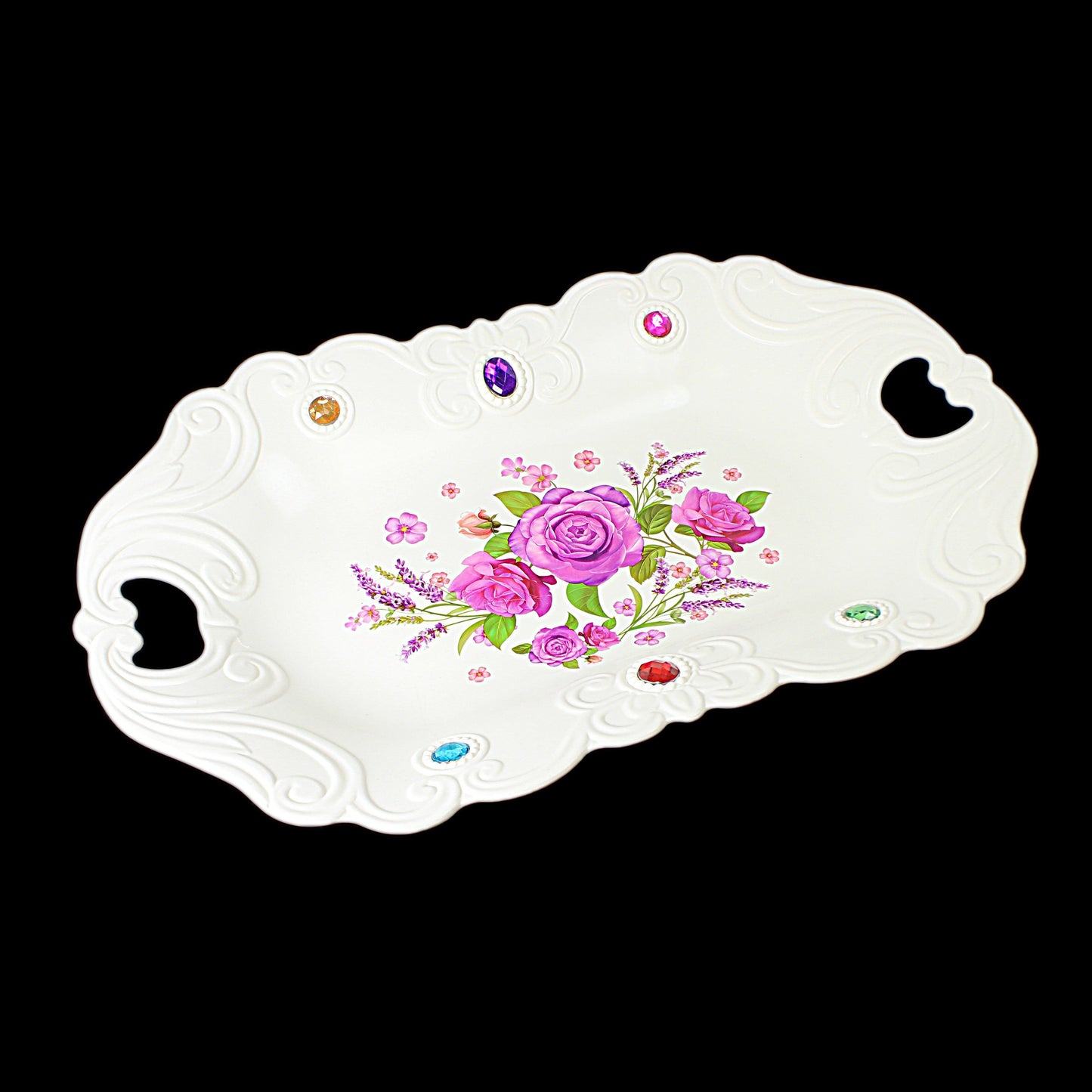 Jewelled Tray Design With Handles 3210