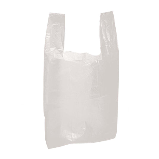 100 Piece Premium Mega Jumbo White Plastic Carrier Shopping Bags