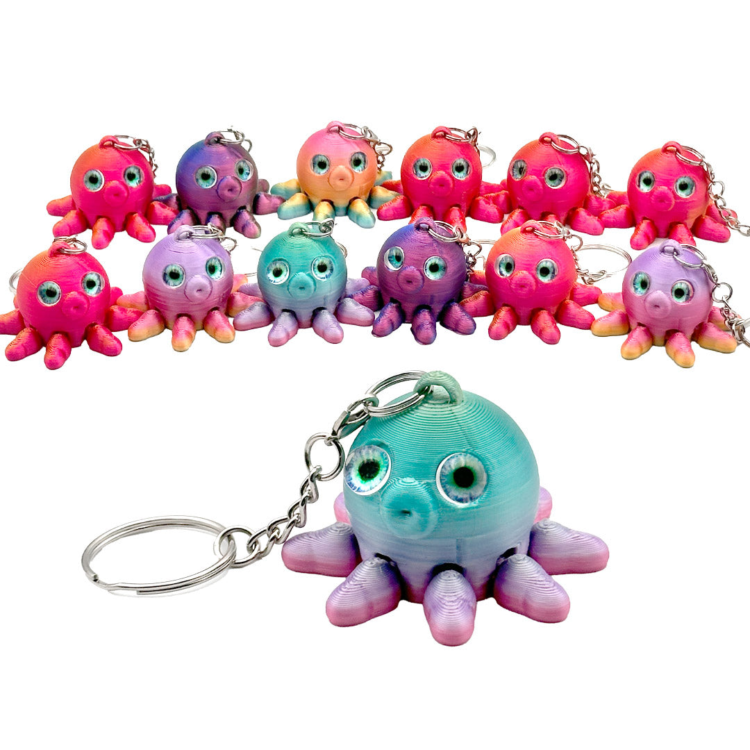 3D Octopus Keyring Multicolour