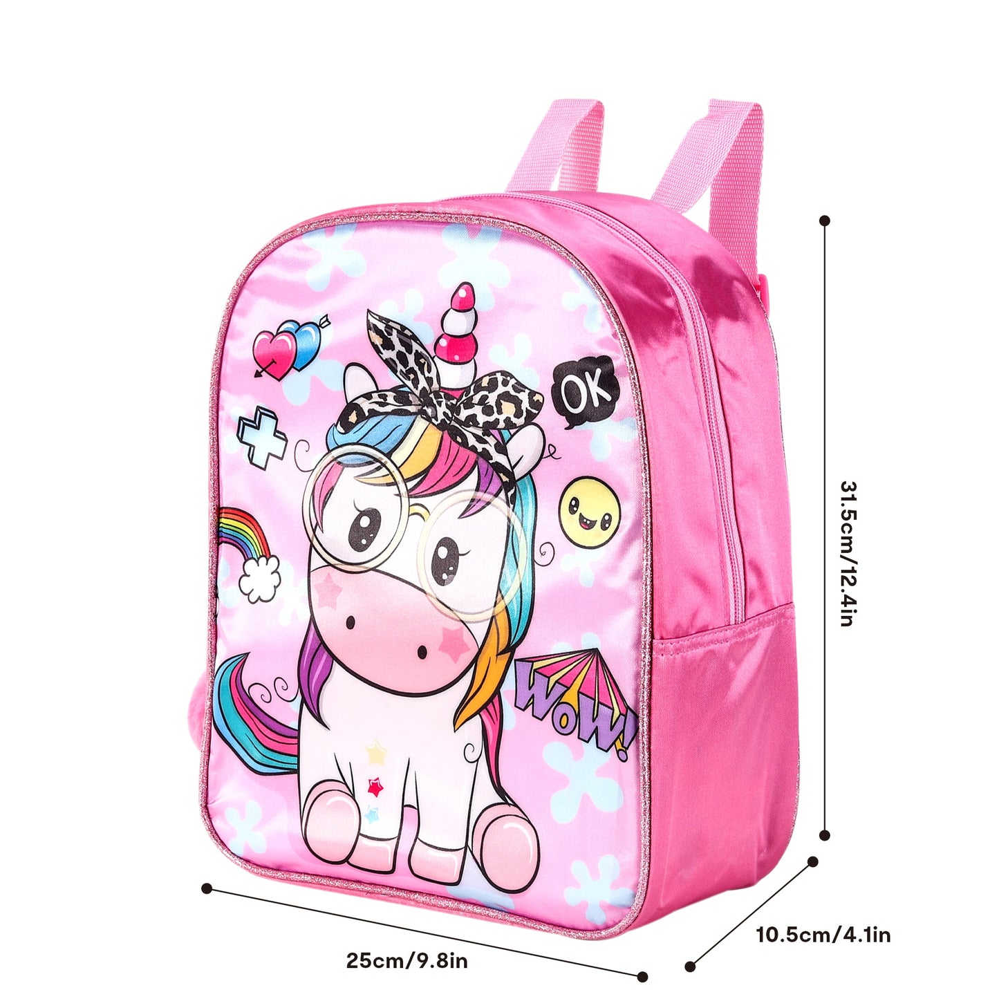 Unicorn Style Backpack Kids Premium Standard Rucksack with Zip & Adjustable Straps