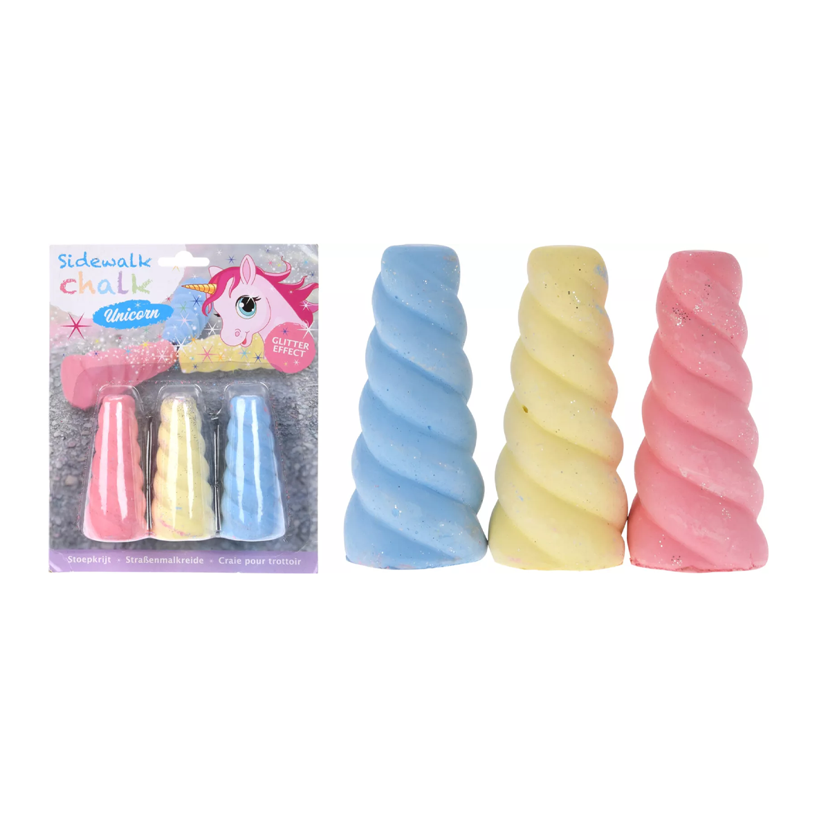 Unicorn Jumbo Glitter Chalk 3 Pack Set