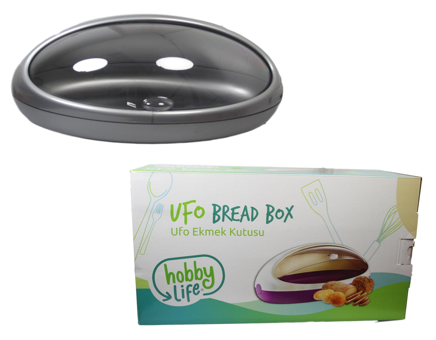 Plastic UFO Bread Storage Box Bin 39 x 25 cm Assorted Colours 051100 A