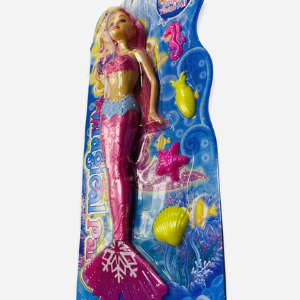 Princess Mermaid Doll With Fish Play Set For Girls – Pink,Green and blue Coloured