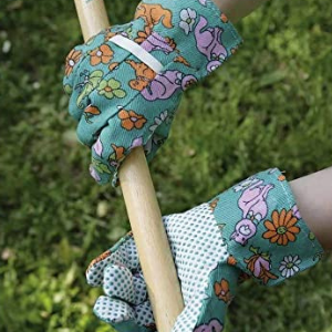 Ladies Cotton Garden Gloves Soft & Lightweight With Fantasy Flower Design