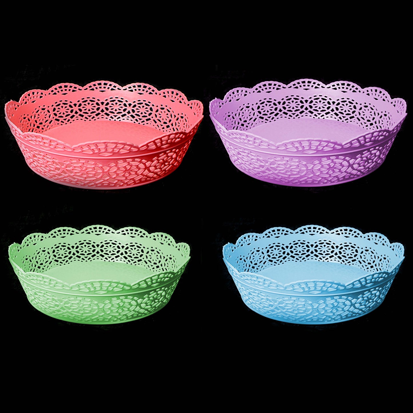 Fancy Plastic Vegetable Basket 23 cm Assorted Colours 2532