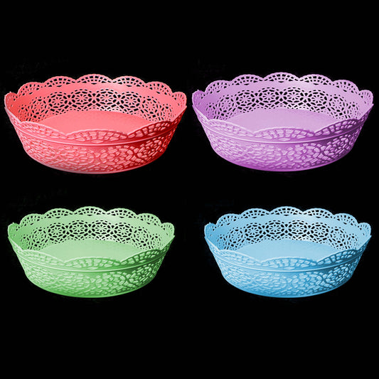 Fancy Plastic Vegetable Basket 23 cm Assorted Colours 2532