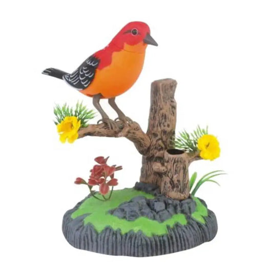 Sound Voice Activated Speaking Chirping Bird Parrot With Perch