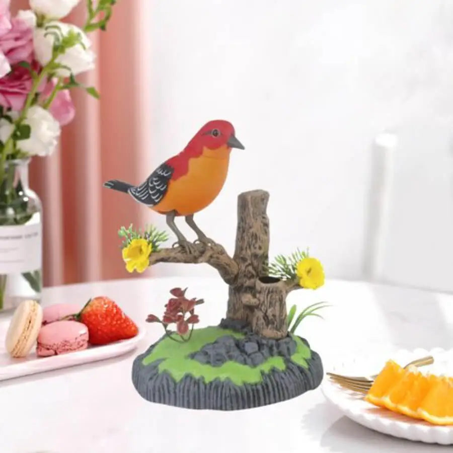 Sound Voice Activated Speaking Chirping Bird Parrot With Perch