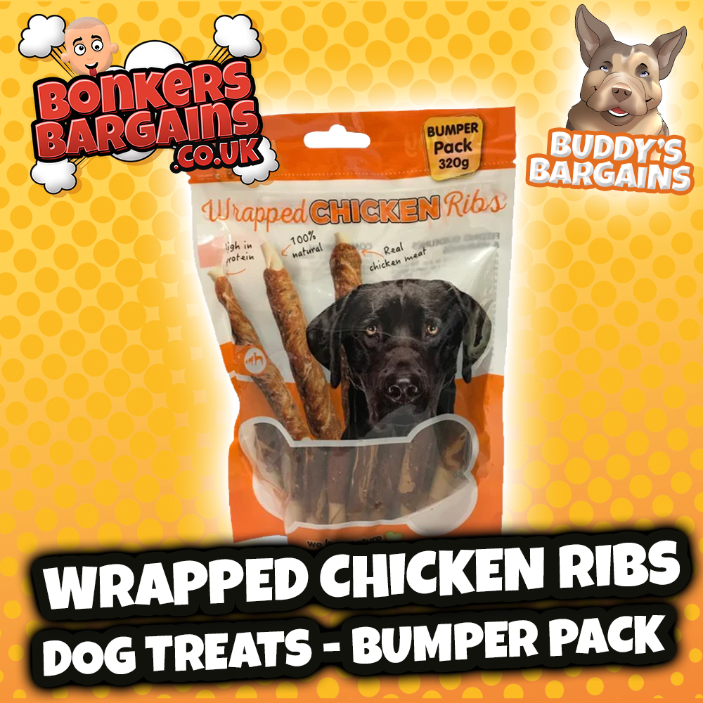 Pet Dog Treats Wrapped Chicken Ribs 320g 77169 (Parcel Rate)