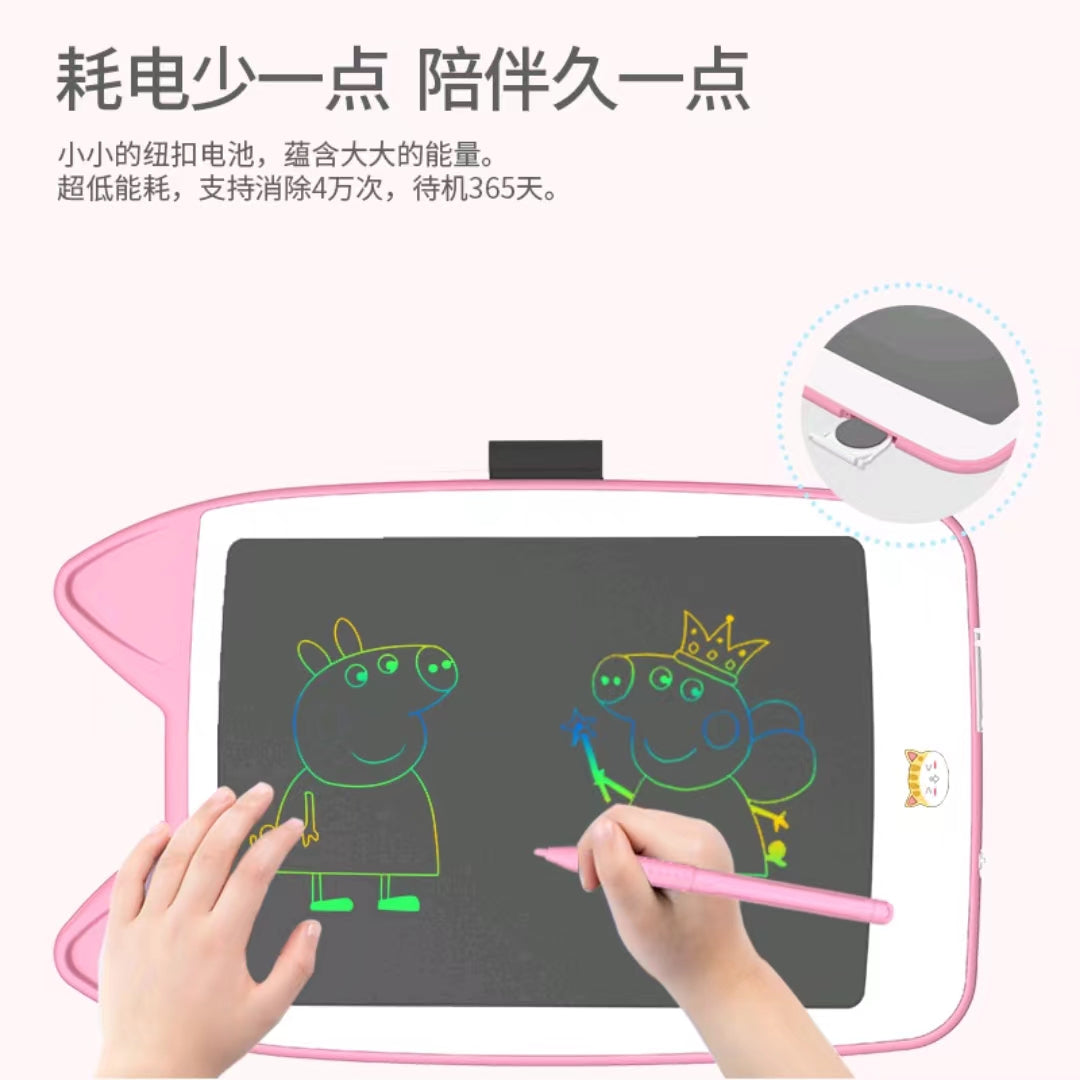 Smart Writing Tablet Pink Cartoon Cat Style 10.5 Inch