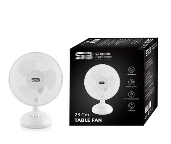 White Table Fan 9 Inch 23cm S31002 / F9