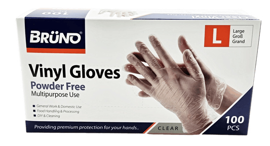 100 Large Disposable Vinyl Clear E x amination Gloves Powder Free Late x Free Gloves
