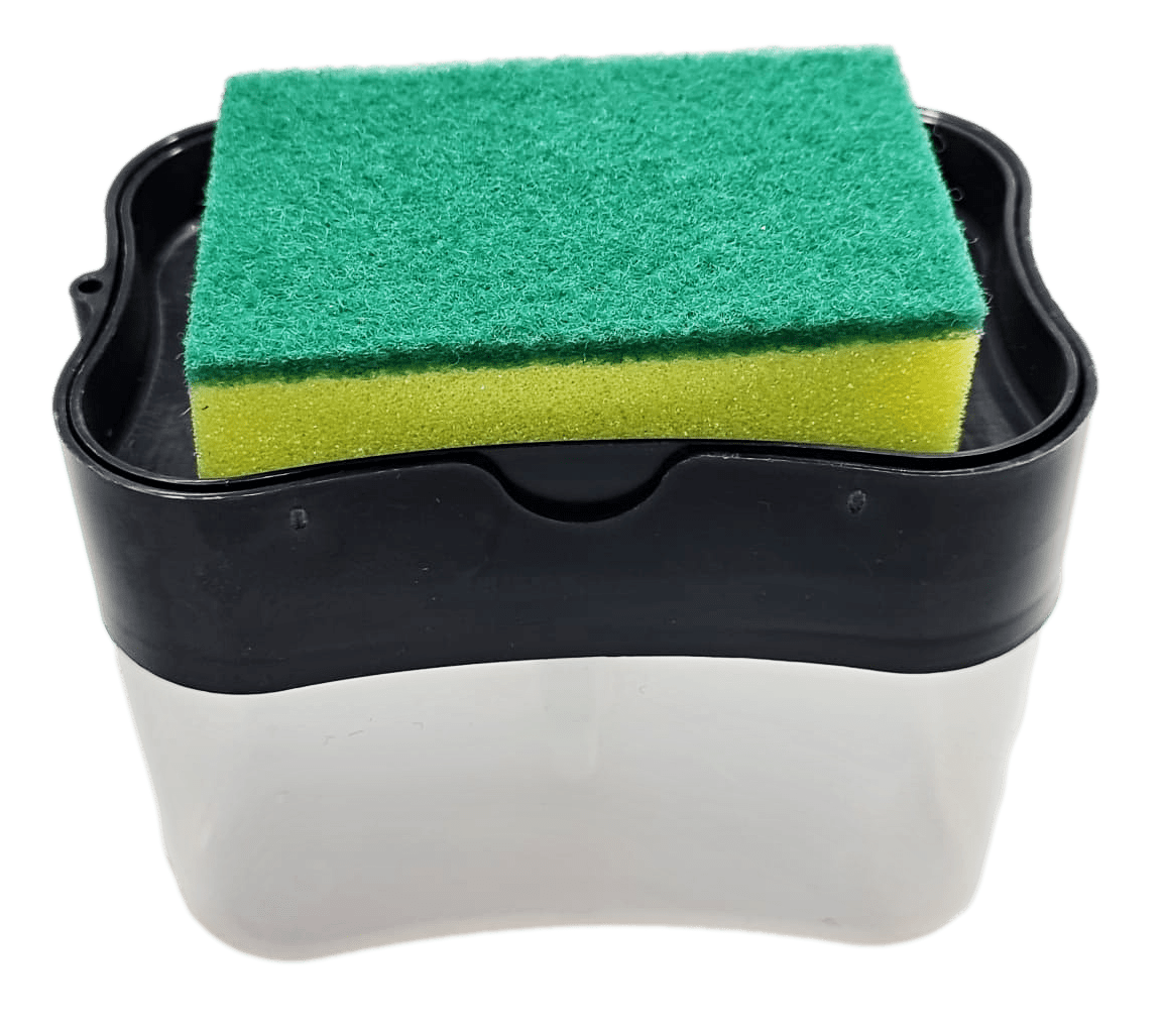2-In-1 Counter Top Sink Soap Dispenser and Sponge Holder Caddy 15 x 12 x 9.5 cm 6641